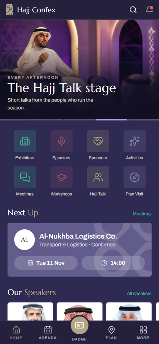 the event app · programme, badges, wayfinding