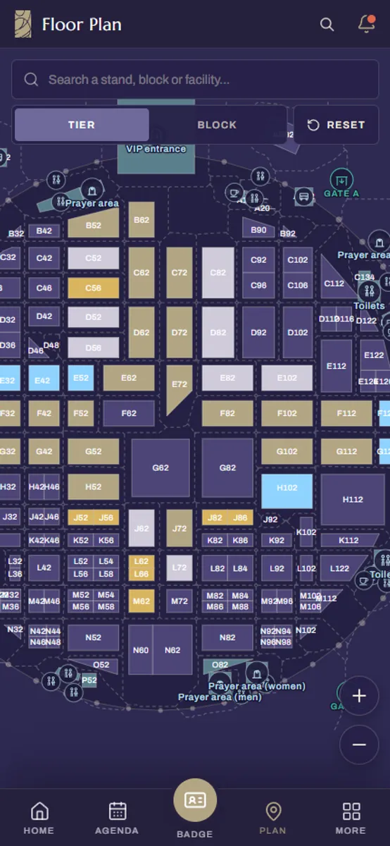 exhibitor floor plan · the hall, booth by booth